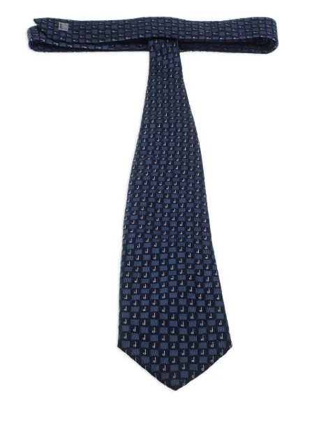 Dunhill 1990s jacquard-pattern tie Blue 238656