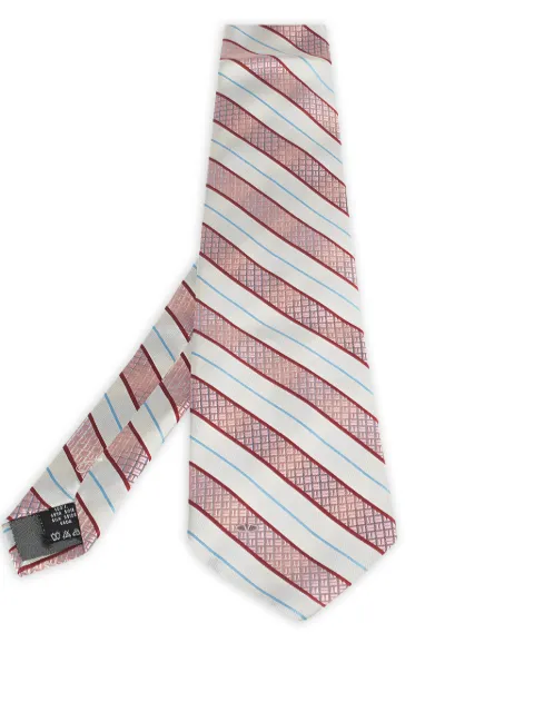 Valentino Garavani Pre-Owned striped silk tie White 454575