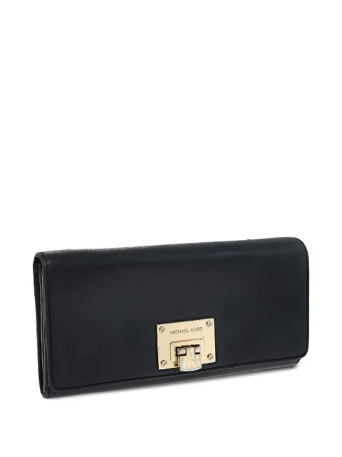 Michael Kors Vintage 2010s leather flap wallet Black 276572