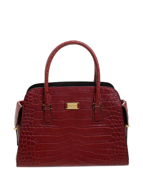 Michael Kors Vintage croc-embossed leather satchel Red 263540