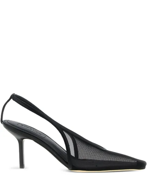 ARMARIUM 75mm Evelina mesh slingback pumps Black ARMTMSC03ME01002