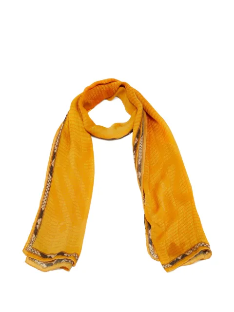 Roberto Cavalli Vintage logo-print silk scarf Yellow 1183231