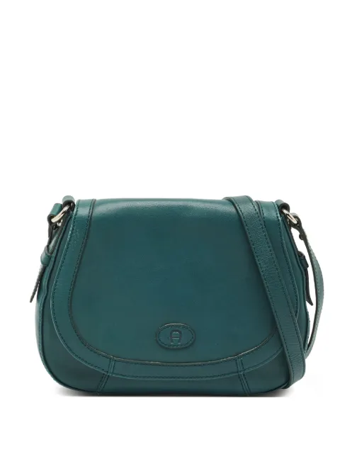 Aigner Vintage Leather logo crossbody bag Green 1169249