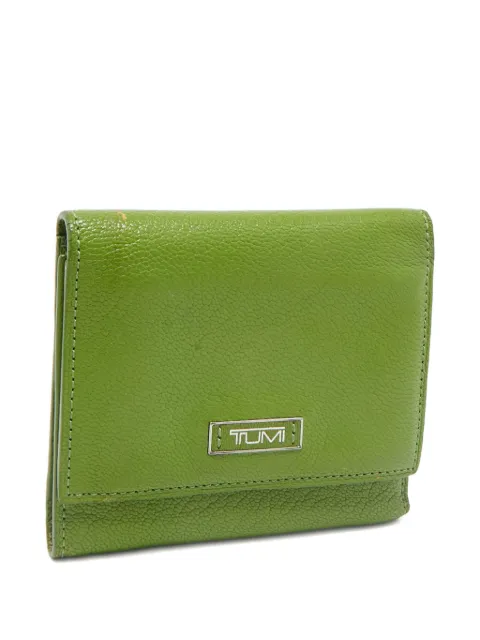 Tumi 2000s leather tri-fold wallet Green 1162220
