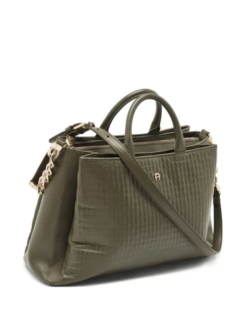 Aigner Vintage 2010s textured leather tote bag Green 1170282