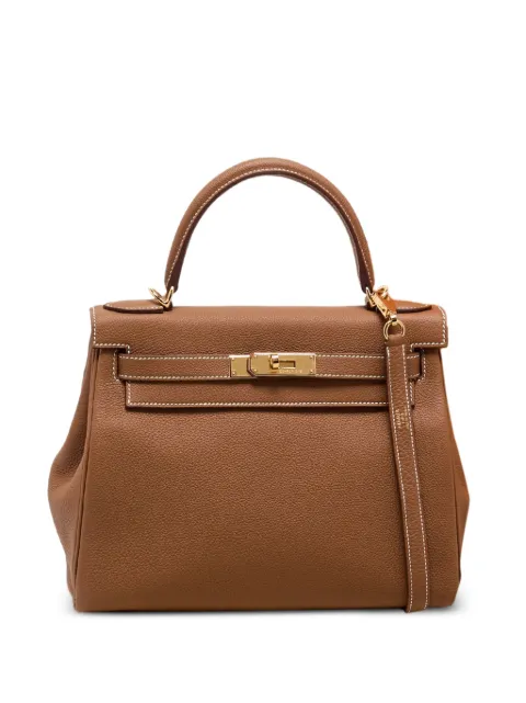 Hermès Pre-Owned leather Kelly Retourne tote bag Brown 1157278