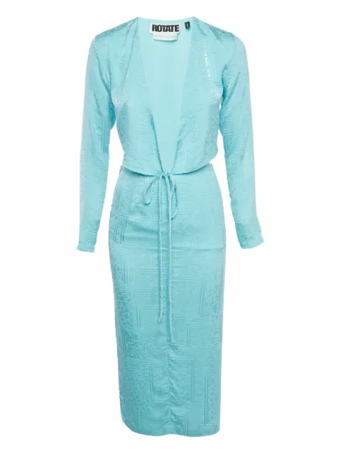 ROTATE BIRGER CHRISTENSEN jacquard wrap top and skirt set Blue 1169404