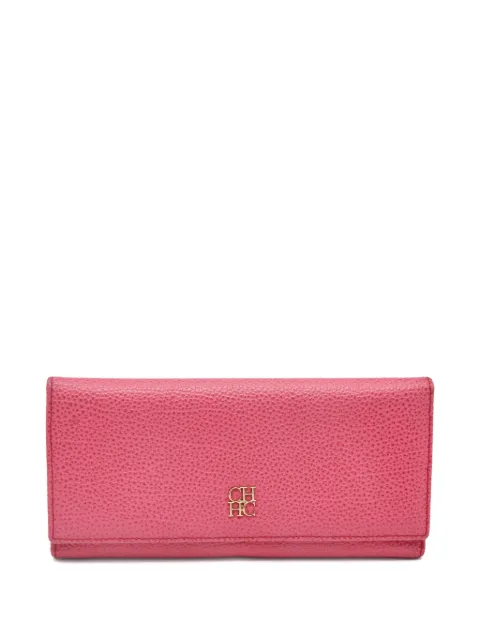 Carolina Herrera Vintage tri-fold leather wallet Pink 1147125