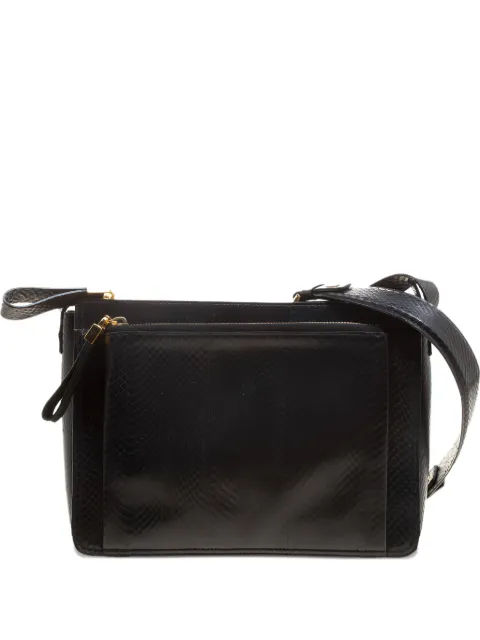 Lanvin Pre-Owned snake-skin shoulder bag Black 123510