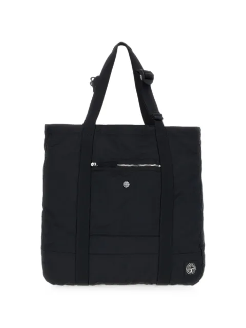 Stone Island logo-patch tote bag Black K2S159200013S0251