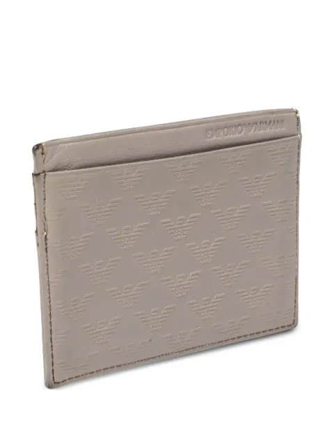 Emporio Armani Pre-Owned 2000s logo-embossed leather cardholder Grey 533434