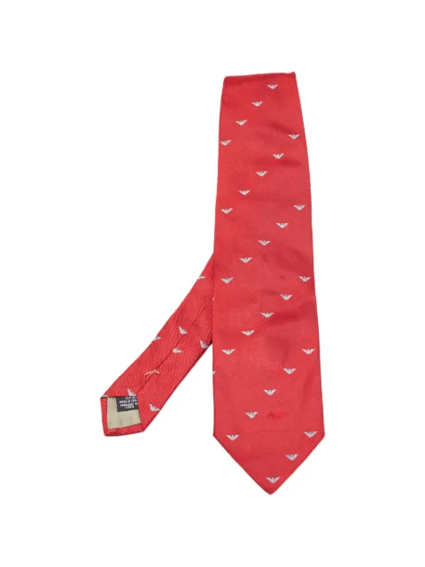 Emporio Armani Pre-Owned logo-jacquard tie Red 892494
