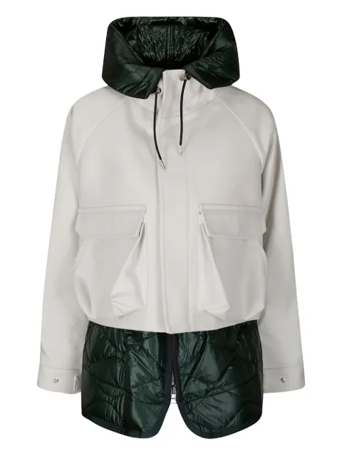 sacai Melton zip-up jacket White 2508067