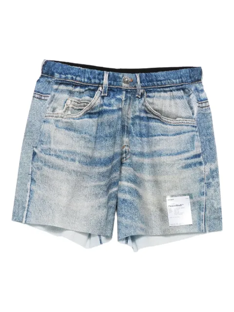 Satisfy whiskering-effect denim shorts Blue 12008DDE