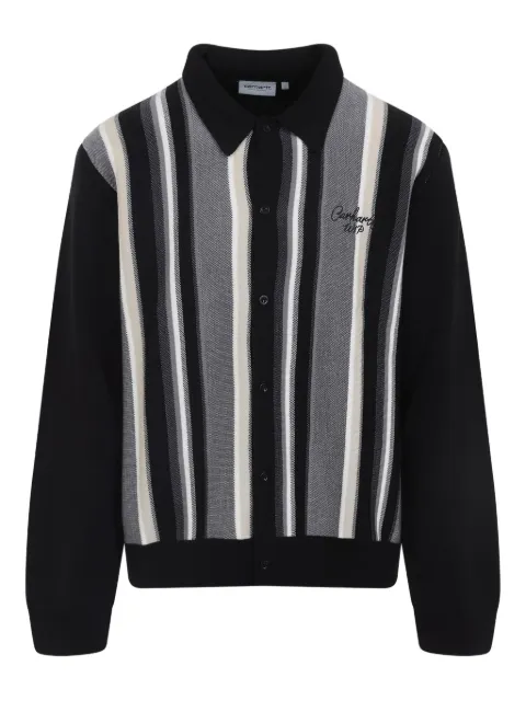 Carhartt WIP Bainter striped polo-neck cardigan Black I0353973BAXX