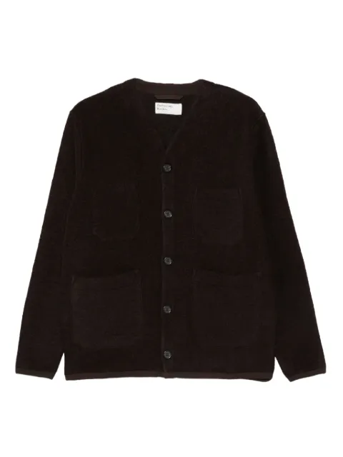 Universal Works wool patch-pocket cardigan Brown 00016