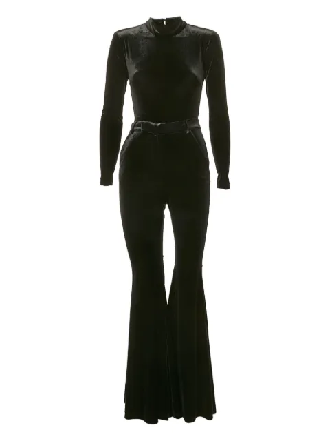 The New Arrivals Ilkyaz Ozel 2000s velvet flared jumpsuit Black 1158414