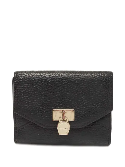 Aigner Vintage 2000s leather flap wallet Black 802590