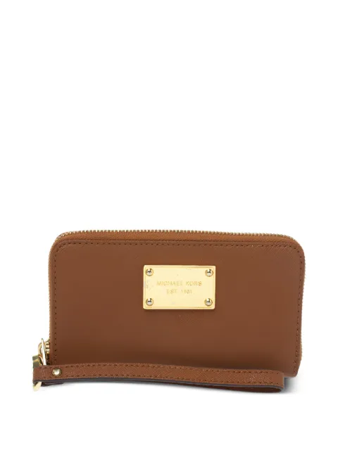 Michael Kors Vintage logo-plaque zip-around wallet Brown 339843