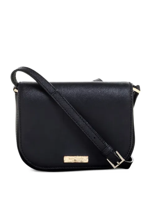 Kate Spade flap-top logo-plaque shoulder bag Black 323099