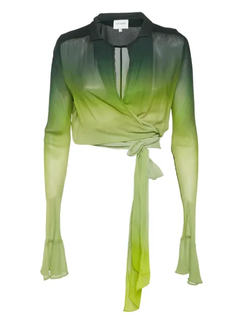 rag & bone Cypress ombré crepe blouse Green 1158346