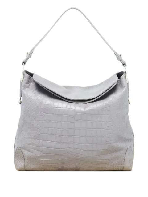 Aigner Vintage 2000s crocodile-embossed shoulder bag Grey 1079922