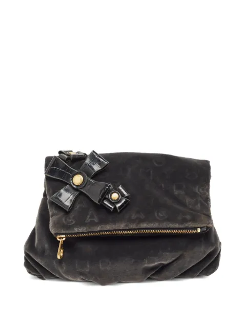 Marc Jacobs Vintage velvet bow-detail clutch bag Grey 903271