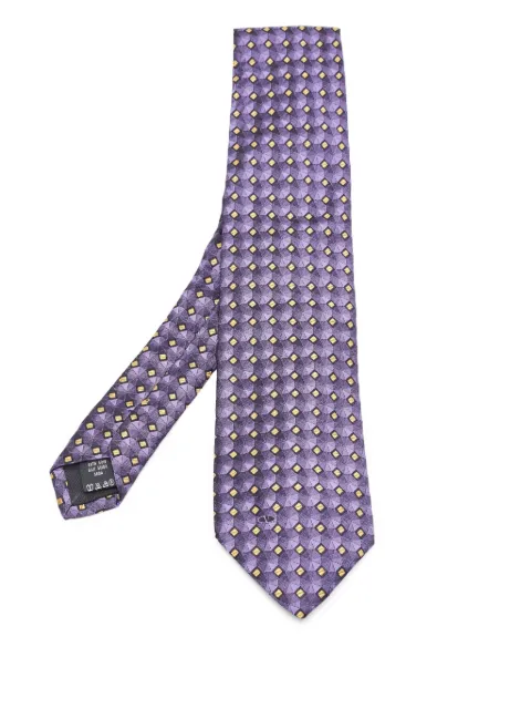 Valentino Garavani Pre-Owned geometric-pattern silk tie Purple 892486