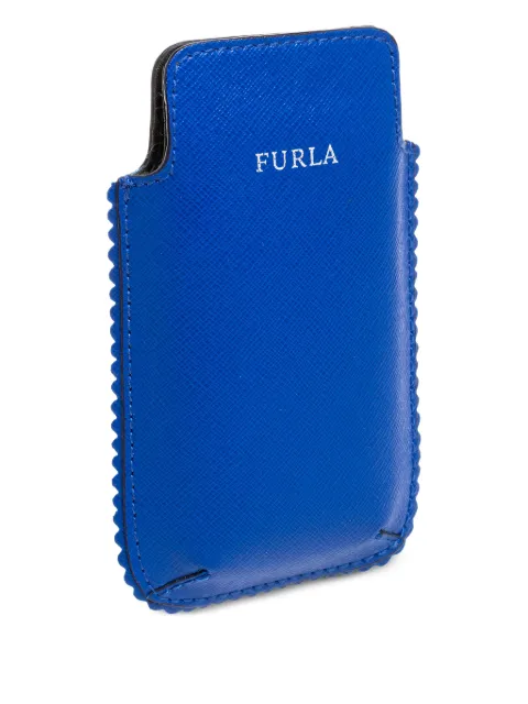 Furla scallop-trim phone case Blue 376206
