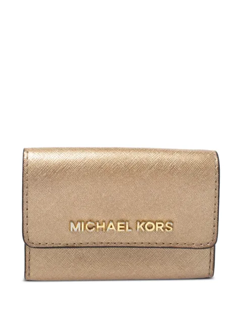 Michael Kors Vintage metallic-finish leather card holder Gold 347296