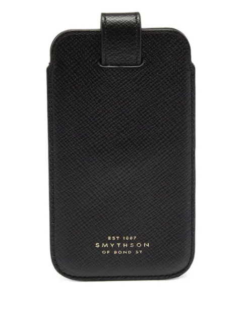 Smythson leather phone cover Black 670883