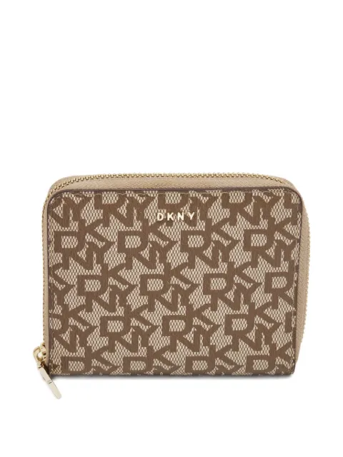 DKNY monogram-pattern coated-canvas wallet Neutrals 859404