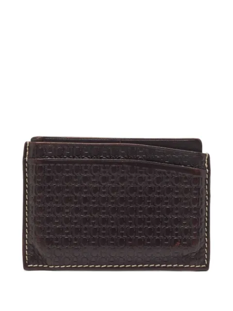 Carolina Herrera Vintage 2000 logo-debossed cardholder Brown 892396
