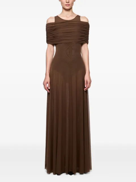 Atu Body Couture off-shoulder maxi dress Brown AT24082