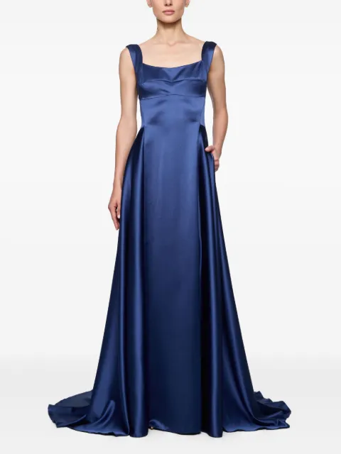 Atu Body Couture square-neck satin dress Blue AT23265