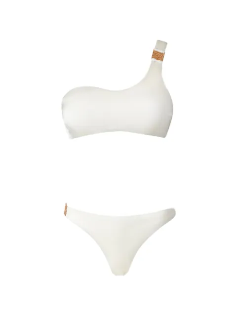 SOFIA ERHAN one-shoulder embellished-detail bikini White AMBERSET