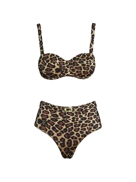 SOFIA ERHAN leopard-print belted bikini Neutrals THEASET