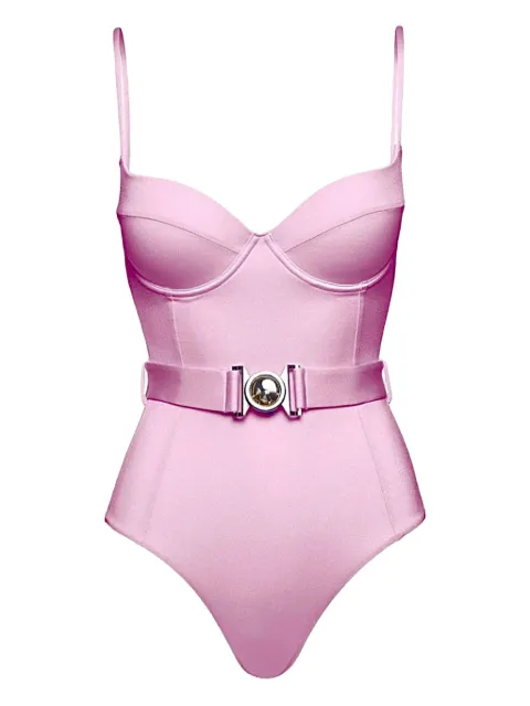 SOFIA ERHAN belted underwired swimsuit Pink ALMAONEPIECE