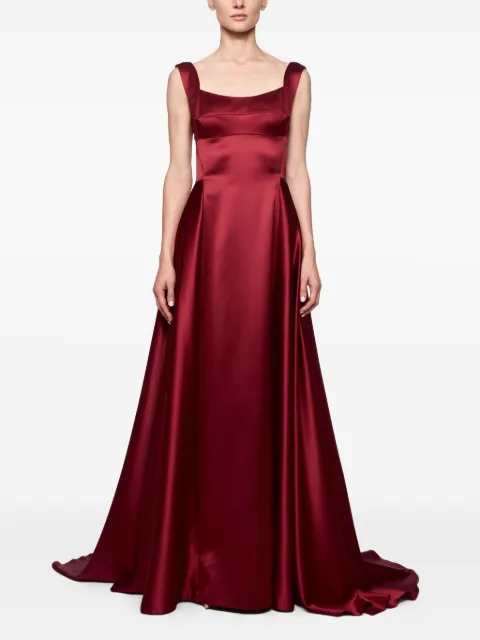 Atu Body Couture square-neck A-line dress Red AT23265