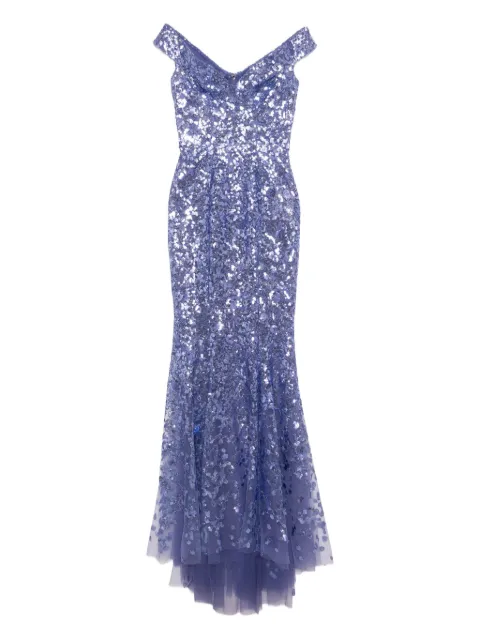 Saiid Kobeisy sleeveless sequin embellishment dress Purple RTWFW2554