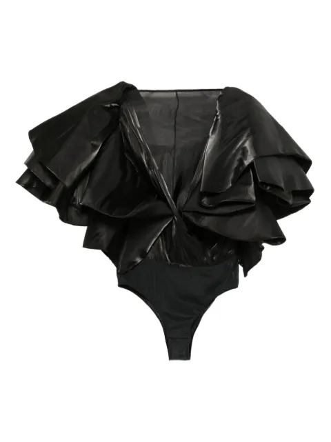 Saiid Kobeisy ruffled bodysuit Black RTWFW25BS24