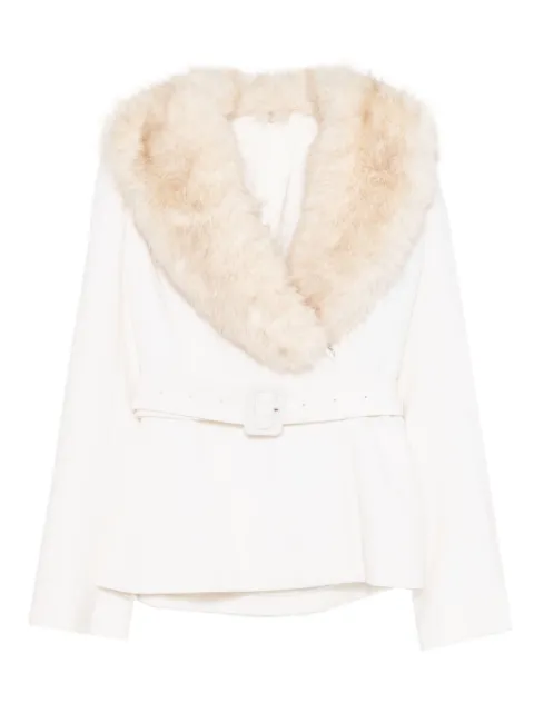 Saiid Kobeisy fur-trimmed jacket Neutrals RTWFW25JK14