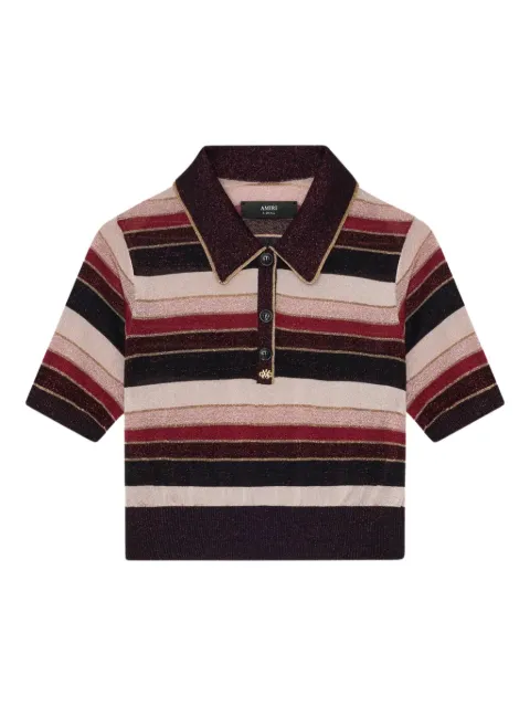 AMIRI striped polo top Red AWKNPO1030