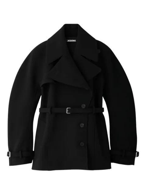 Jacquemus belted balloon-sleeve coat Black COW00110AW00531