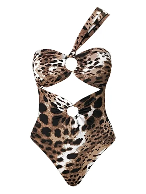 SOFIA ERHAN Gaia one-shoulder swimsuit Brown GAIAONEPIECE