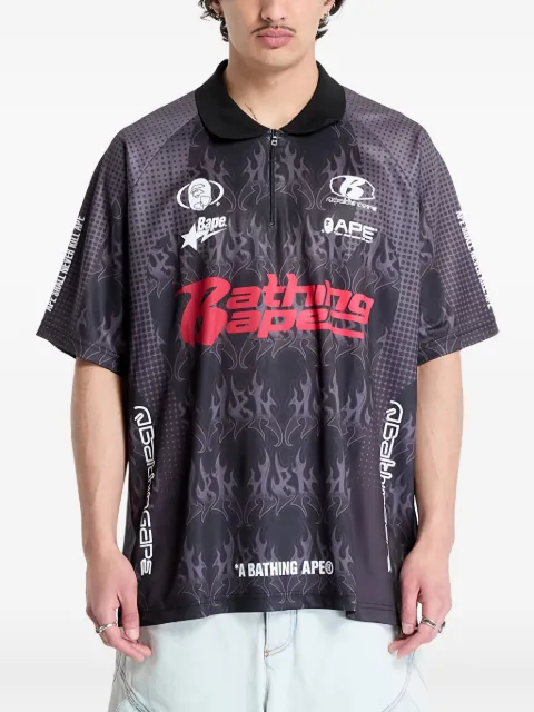 A BATHING APE® flame-print T-shirt Black 001POL301304MBLK