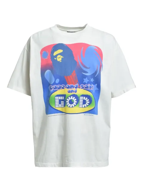 SAINT MXXXXXX x Bape cotton T-shirt White SMHR10000C35