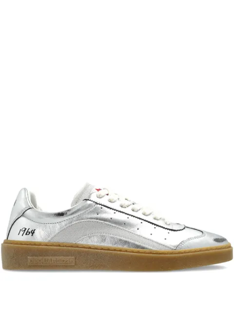DSQUARED2 Rider metallic leather sneakers Silver SNM044134708522