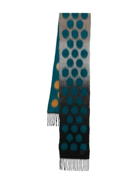 Paul Smith polka-dot fringed scarf Blue M1A150CT709
