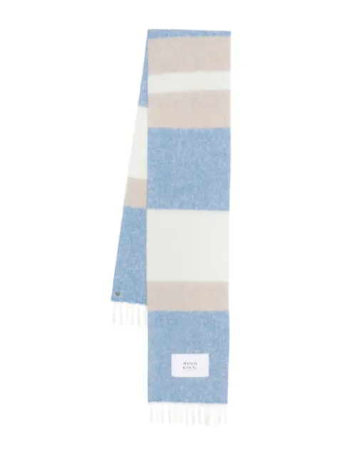 Maison Kitsuné striped scarf Blue PM06203WA0022